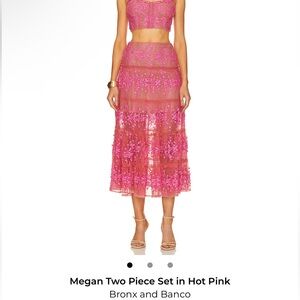 Bronx and Banco Pink Midi Skirt